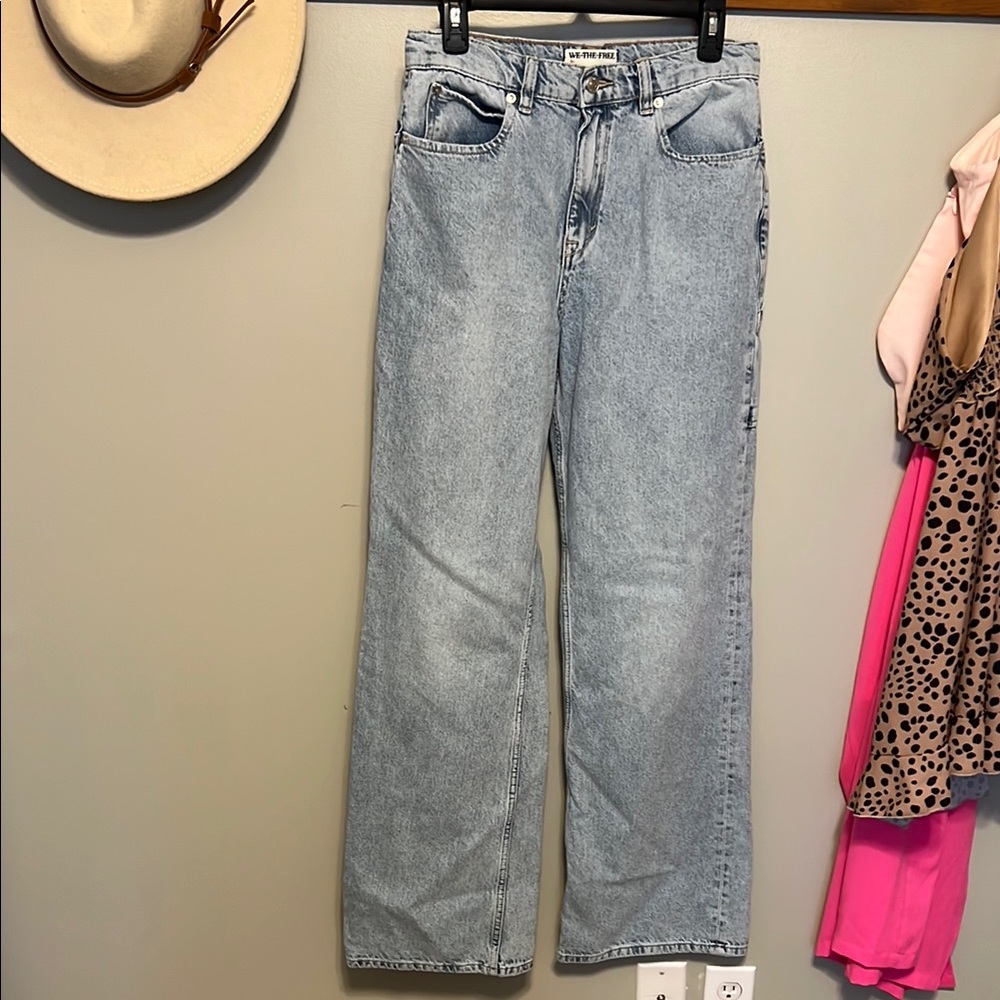 We The Free Tinsley Baggy High Rise 
Straight Leg Size 28